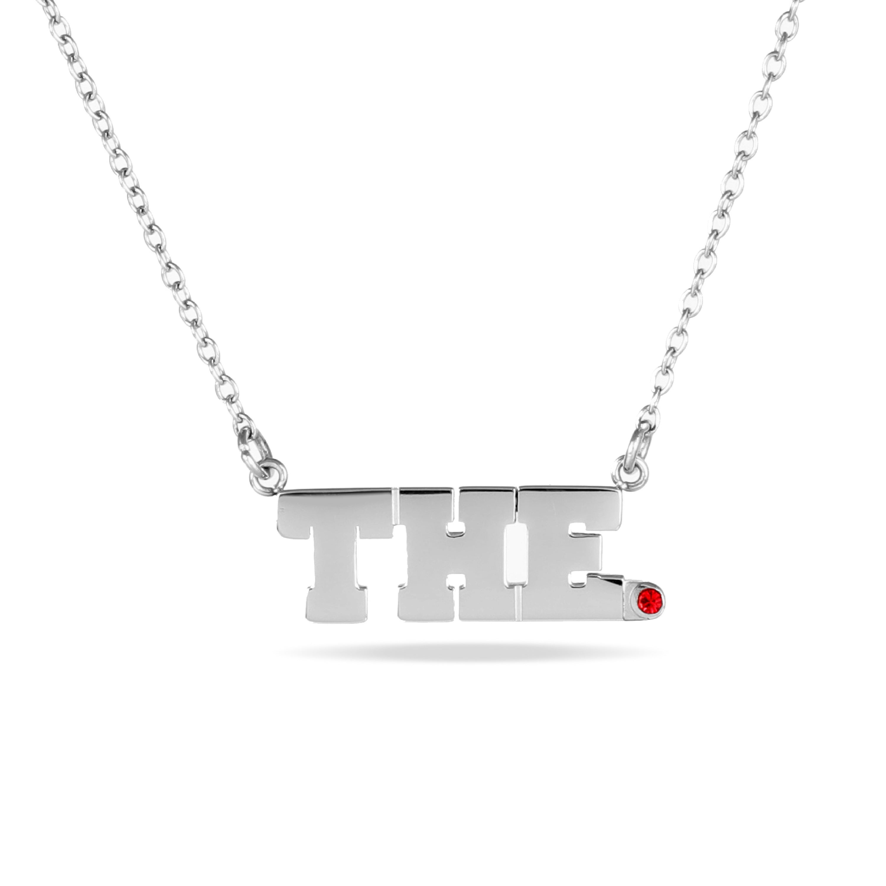 front THE. OHIO STATE UNIVERSITY NECKLACE