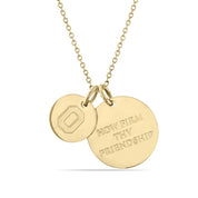 close up OHIO STATE 18K GOLD COATED CHARM NECKLACE