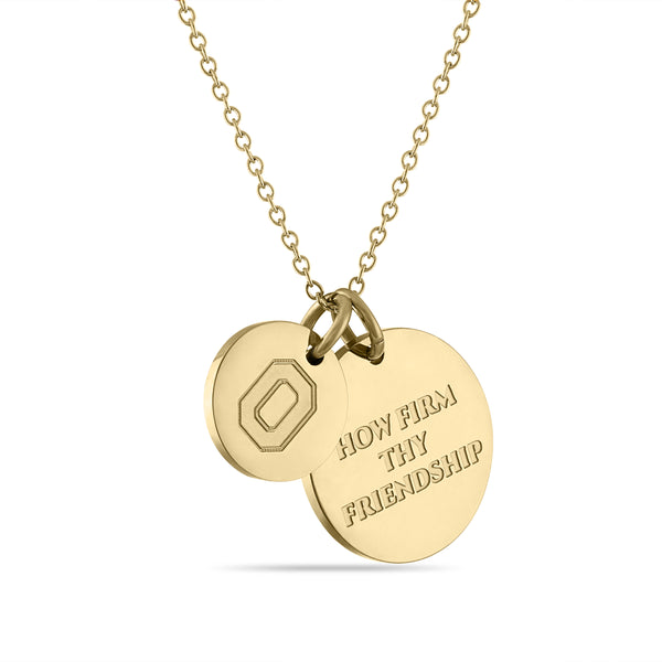 hanging OHIO STATE 18K GOLD COATED CHARM NECKLACE