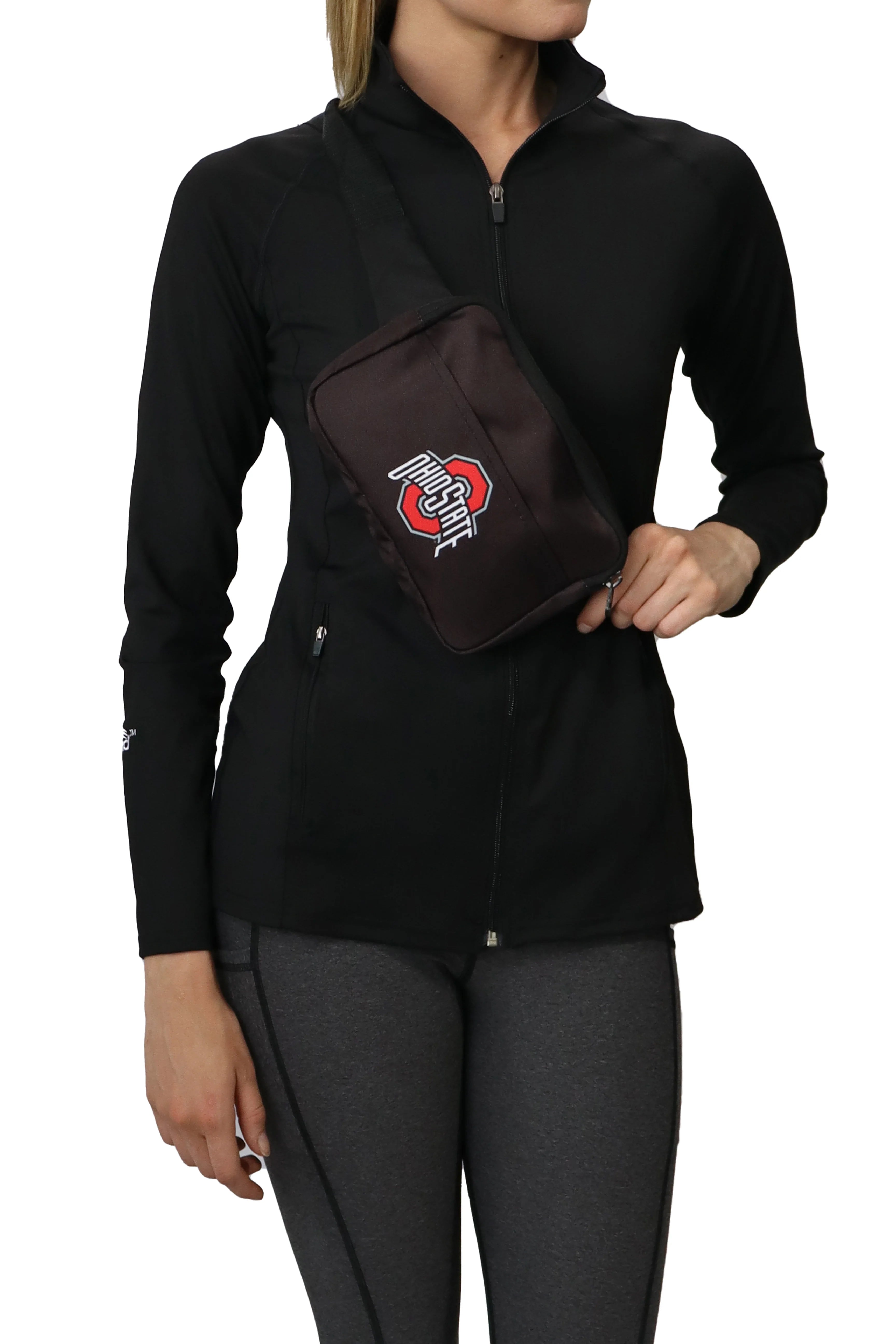 black ohio state university fanny pack