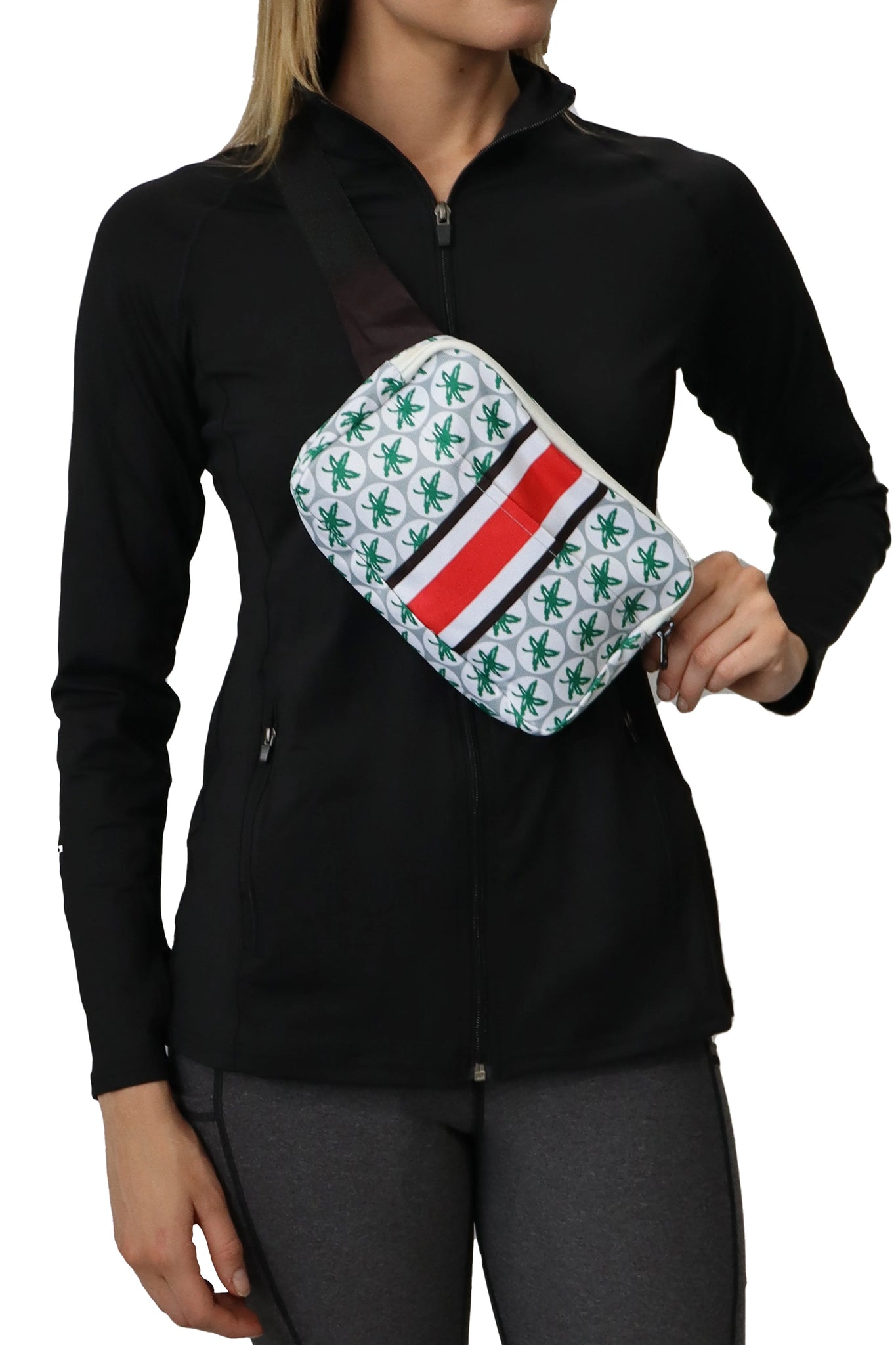 side pouch, OHIO STATE BUCKEYES "GAMEDAY" SQUARE FANNY PACK