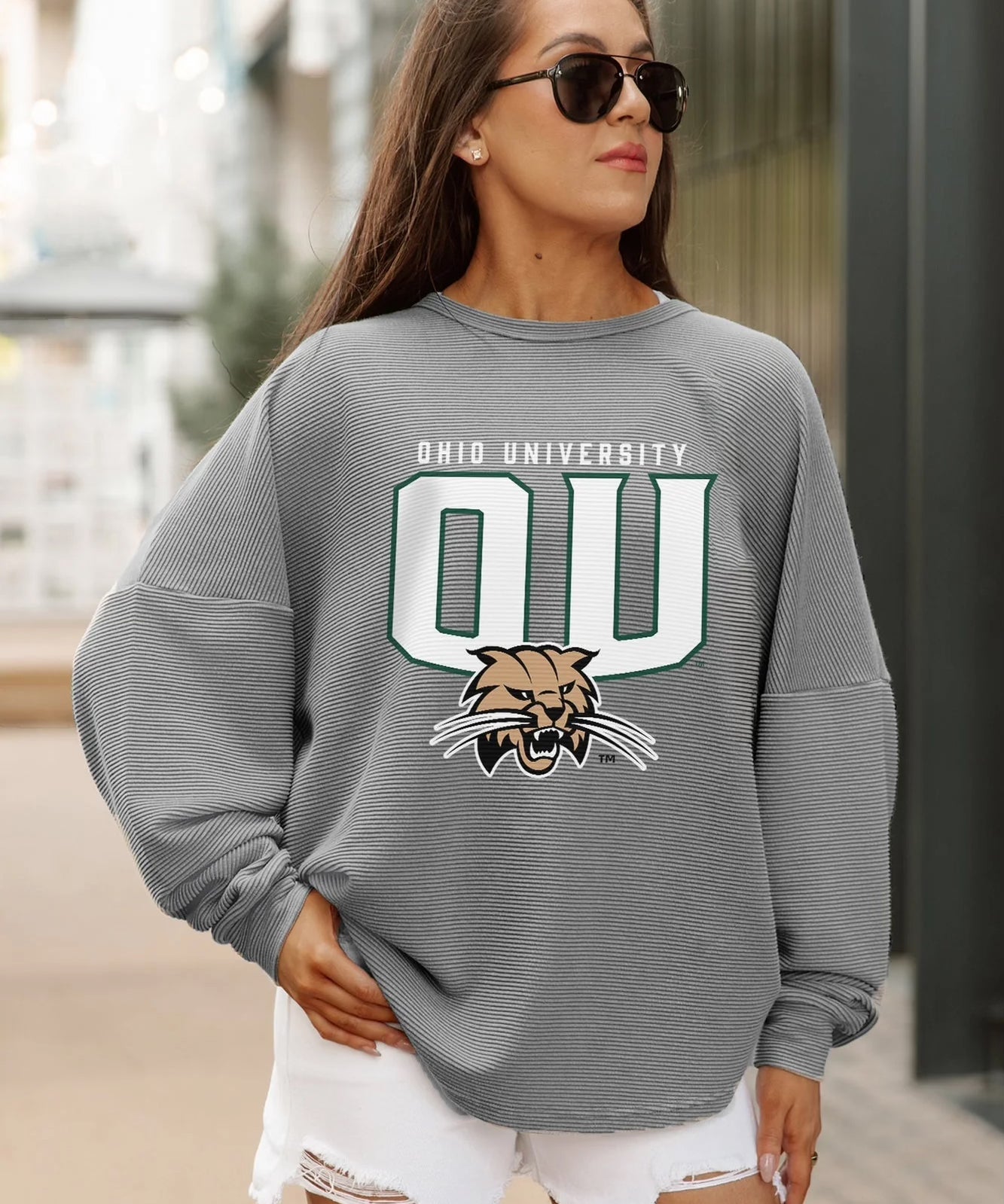 Soft vintage-style Bobcats pullover with bold graphics