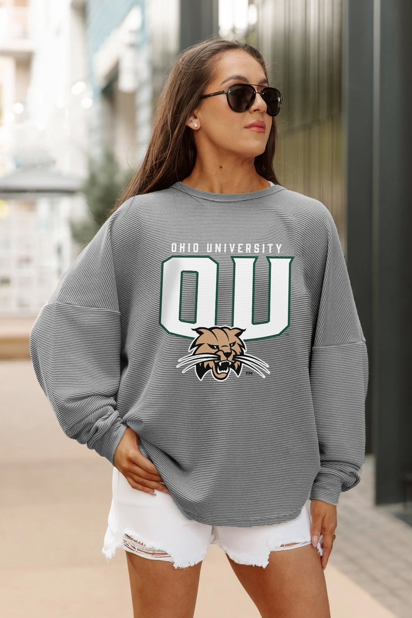 Soft vintage-style Bobcats pullover with bold graphics