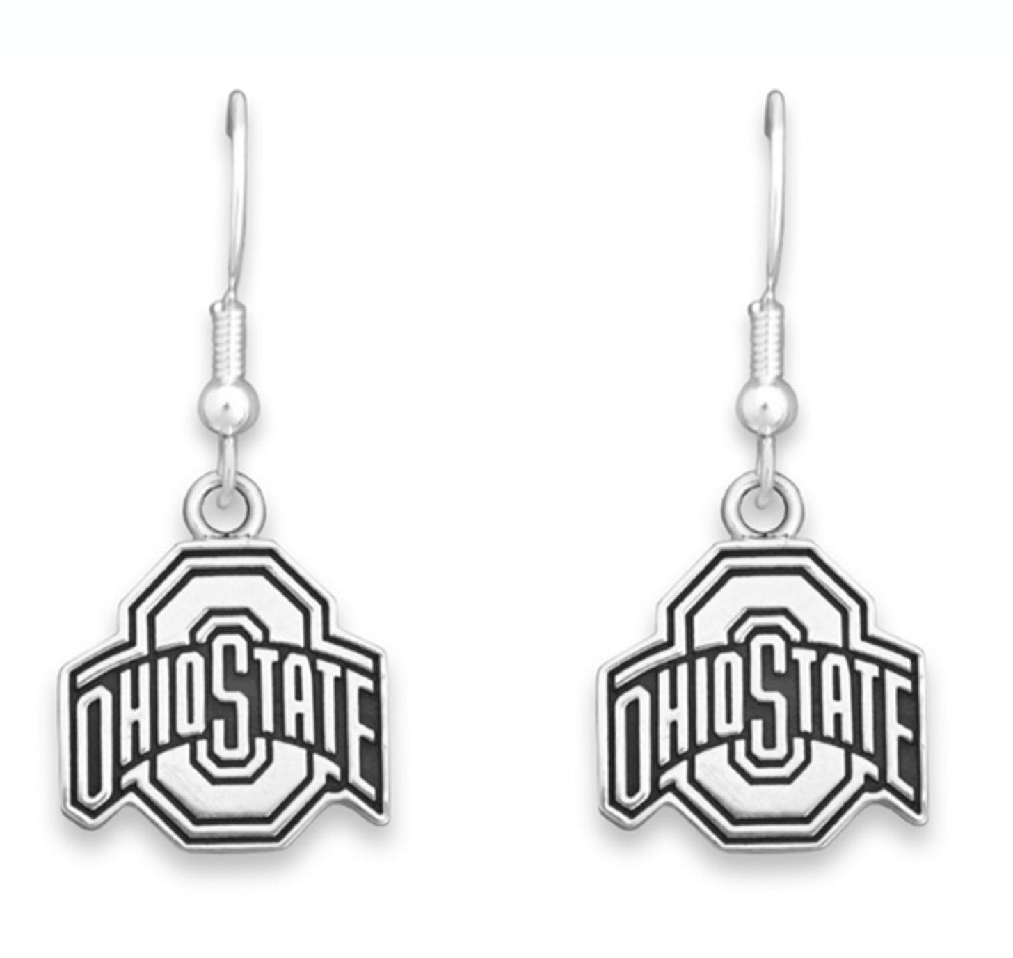 Ohio State Buckeyes Earrings- Silver Logo