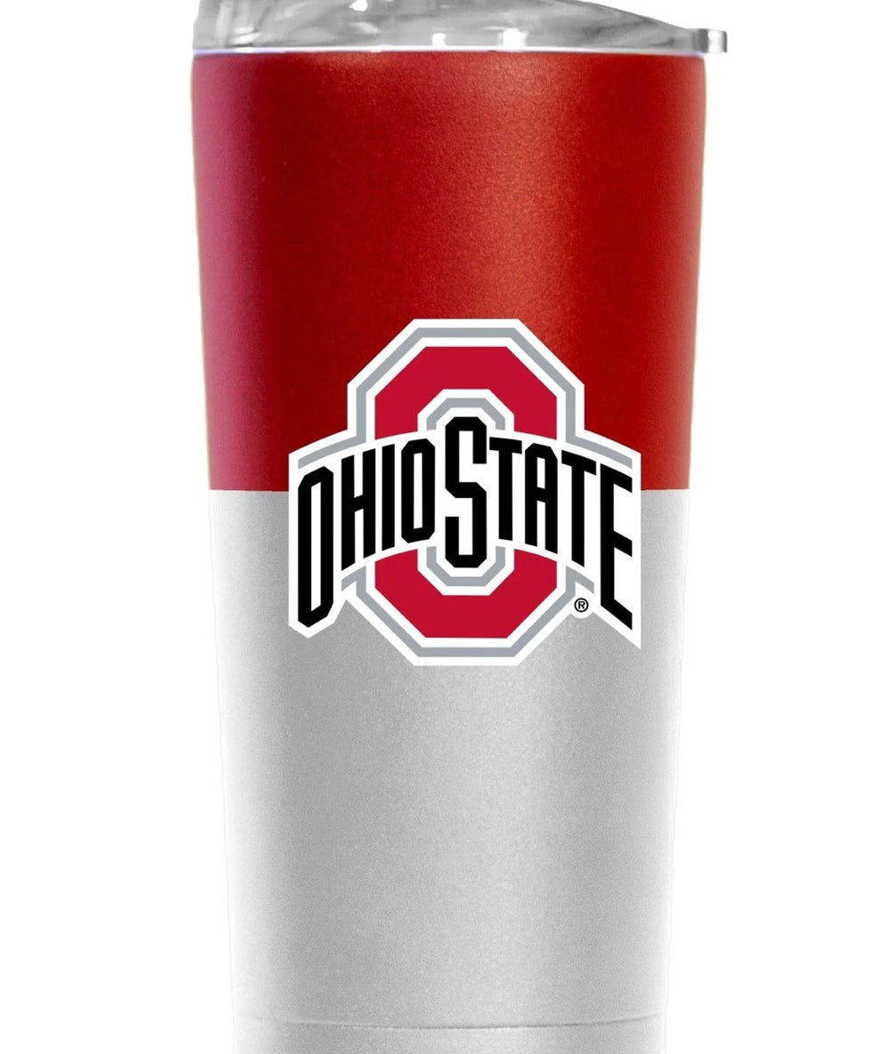 Ohio State 20oz Colorblock White Powder Coat Tumbler