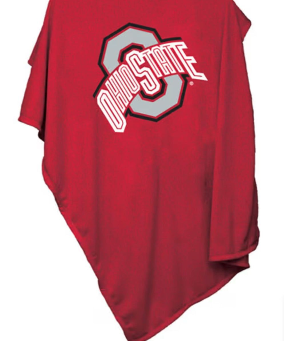 OHIO STATE BUCKEYES TEAM LOGO SWEATSHIRT BLANKET