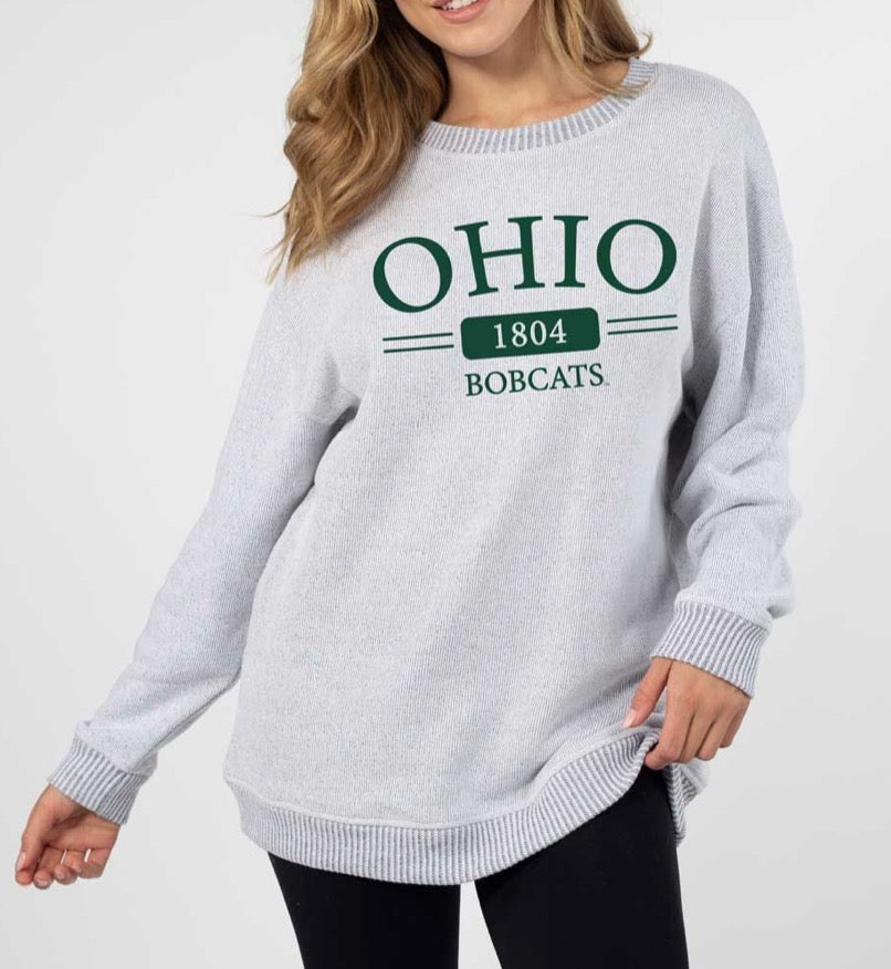 OHIO UNIVERSITY WARM UP CREW SWEATSHIRT - HEATHER GREY