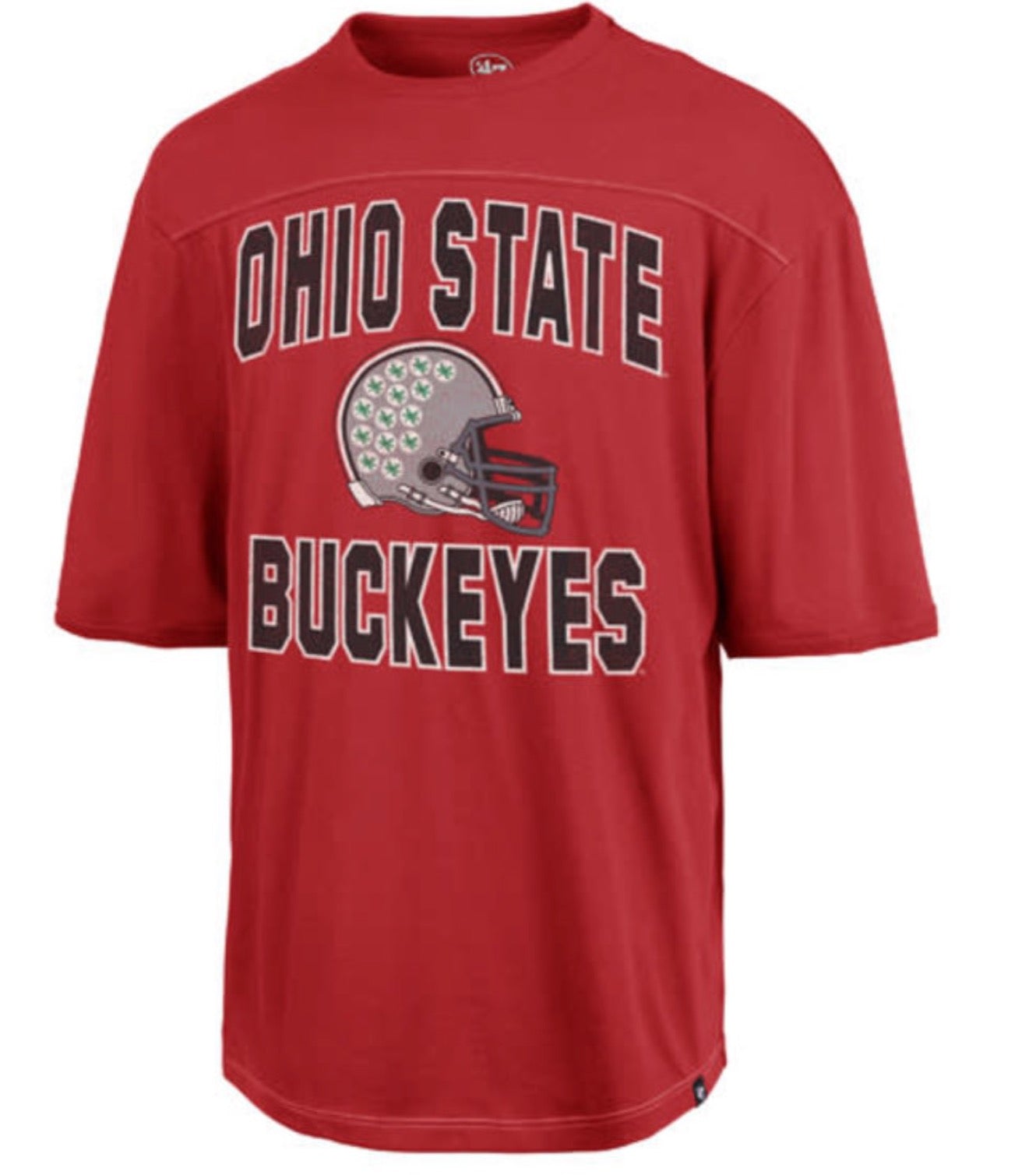 OHIO STATE BUCKEYES RACER RED DOUBLE HEADER RUSH BRIGHTN  HELMET JERSEY- ’47 BRAND