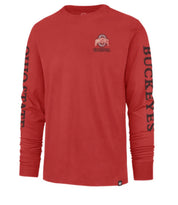 OHIO STATE BUCKEYES RACER RED TRIPLE DOWN II FRANKLIN LONG SLEEVE