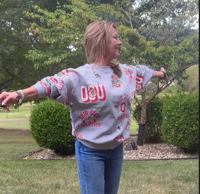 Unisex Ohio State crewneck sweatshirt for fans in light grey