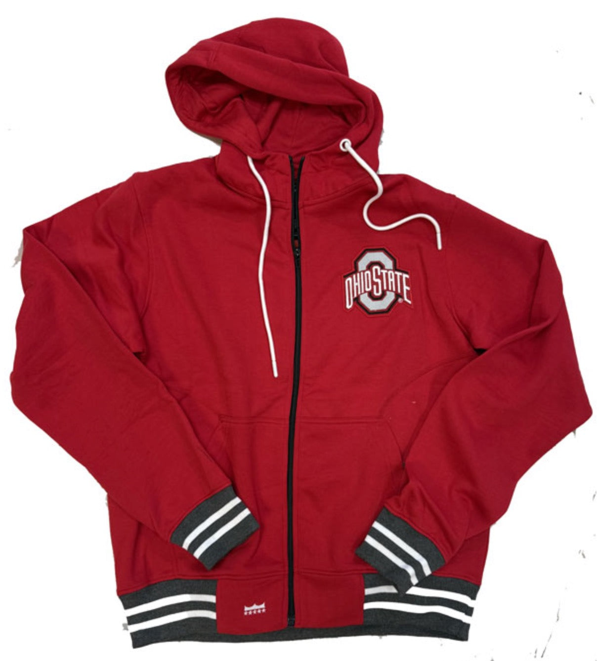 Red hoodie with Ohio State logo on a white background