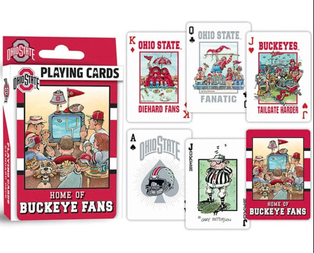 all the cards of OHIO STATE BUCKEYES FAN DECK PLAYING CARDS