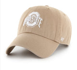 OHIO STATE BUCKEYES KHAKI '47 CLEAN UP HAT WITH NO LOOP LABEL