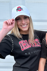 OHIO STATE BUCKEYES WHITE ADJUSTABLE HAT