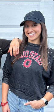 collete student wearing BLACK OHIO STATE BUCKEYES '47 CLEAN UP CAP