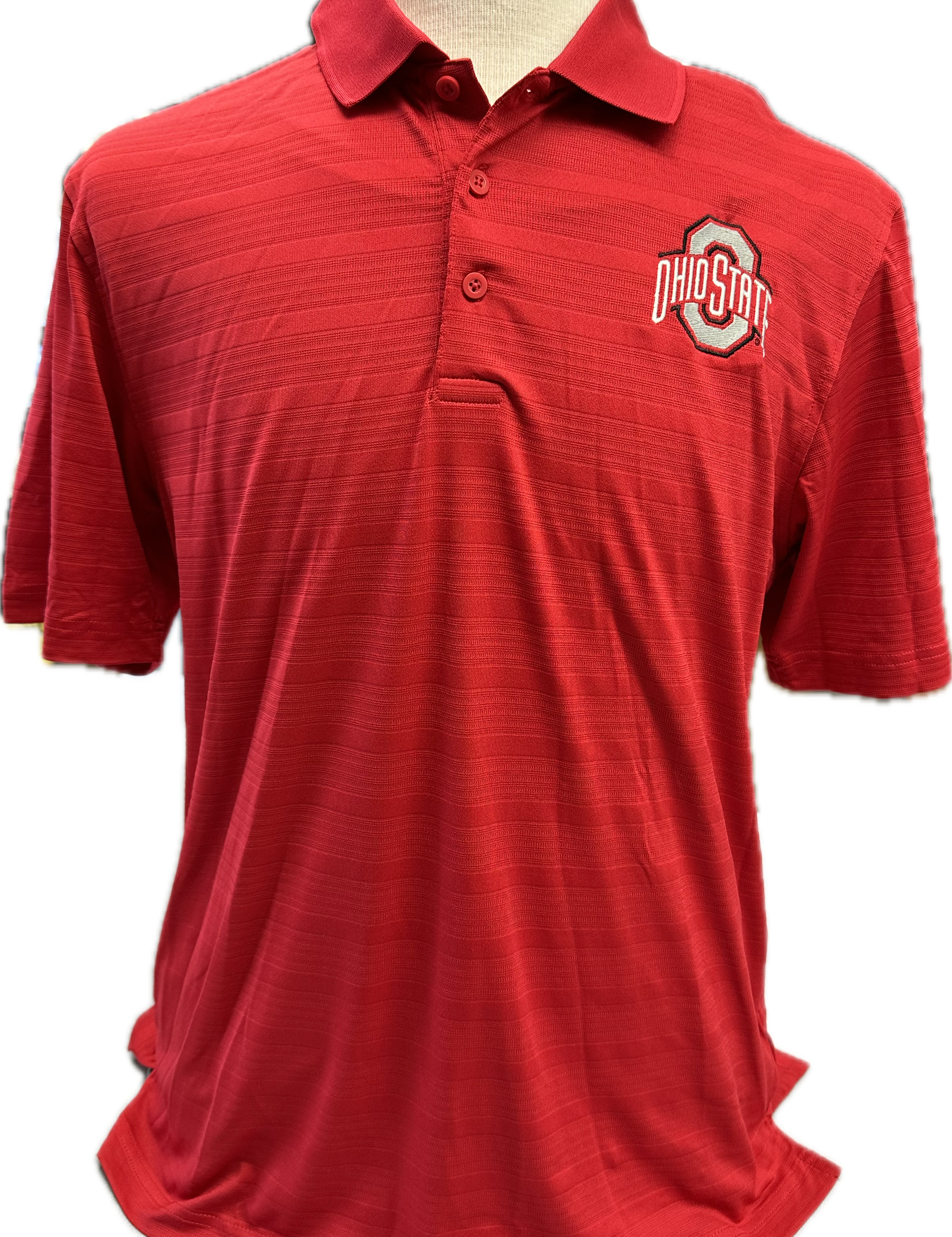 OHIO STATE BUCKEYES POLO- CHAMPION BRAND RED PERFORMANCE SHIRT