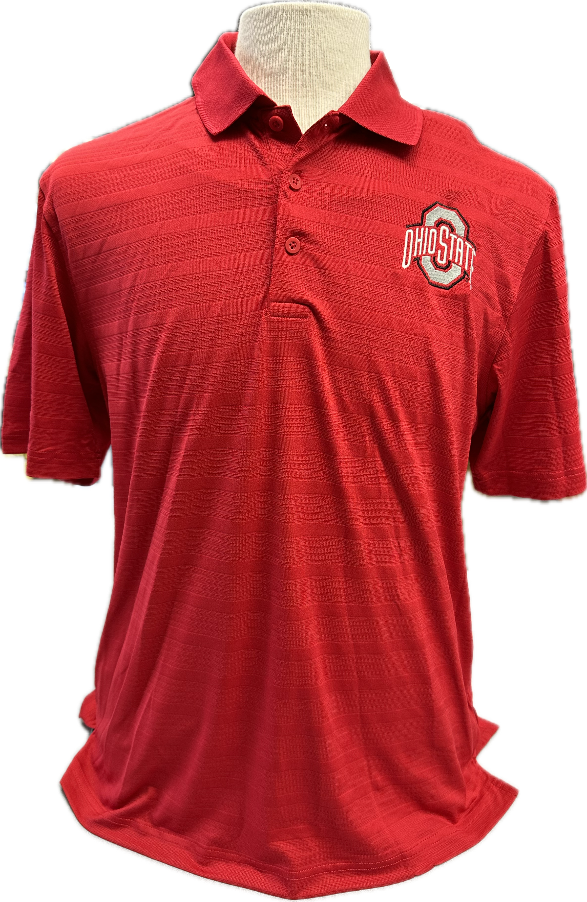 OHIO STATE BUCKEYES POLO- CHAMPION BRAND RED PERFORMANCE SHIRT