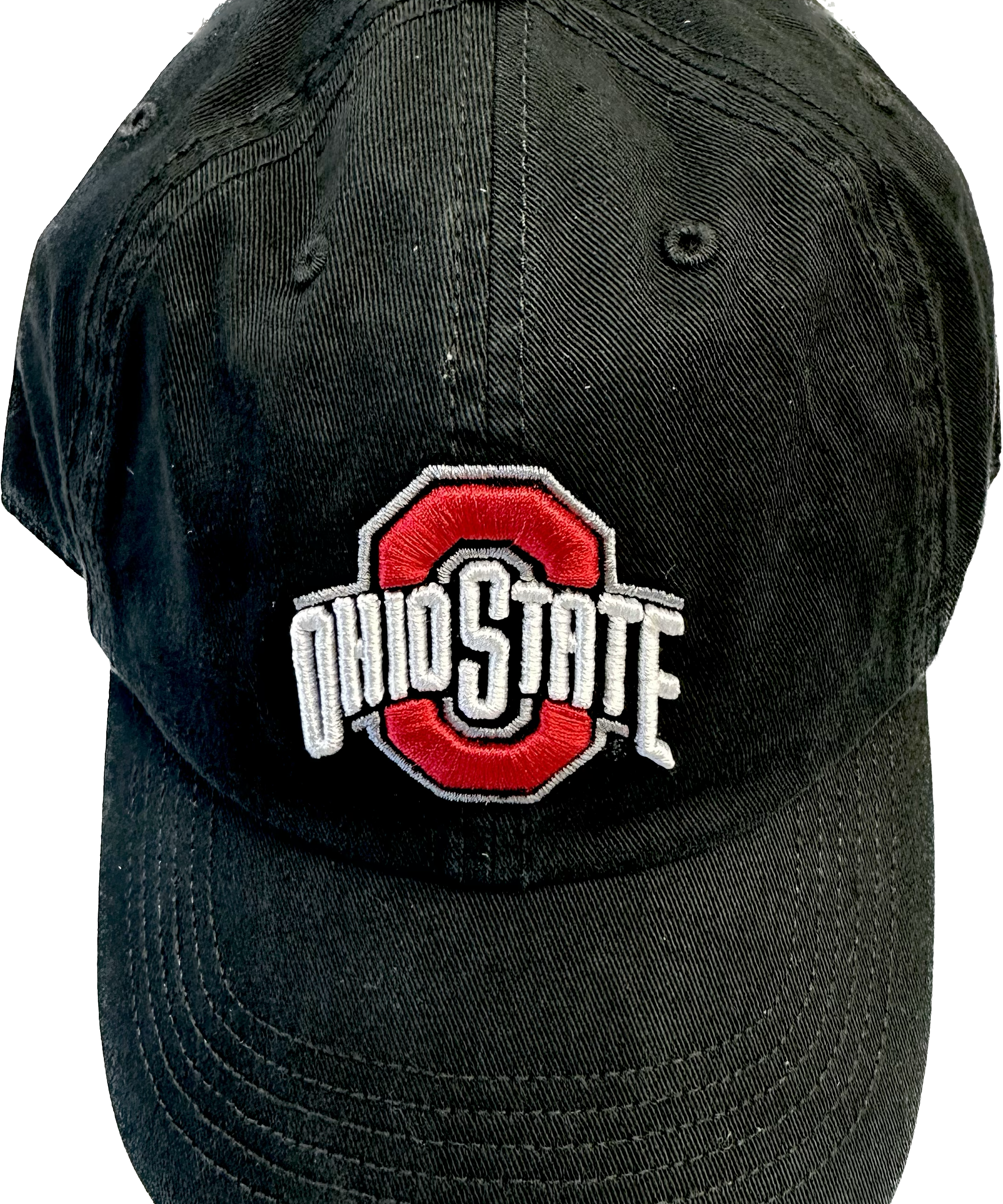 front of Ohio State Buckeye Fitted Block O Franchise Hat by '47 - Black