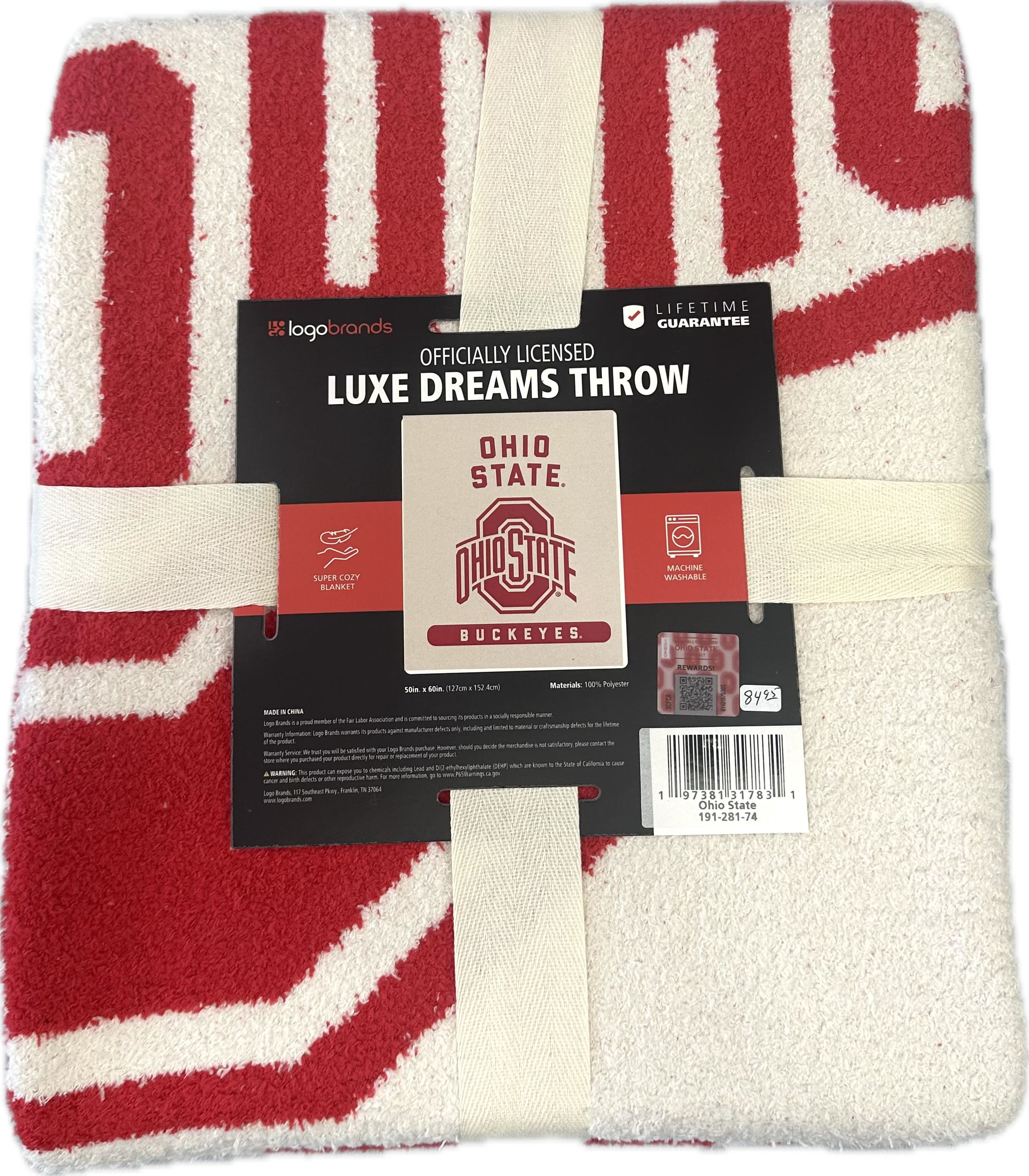 label OHIO STATE PRIME LUXE DREAM THROW