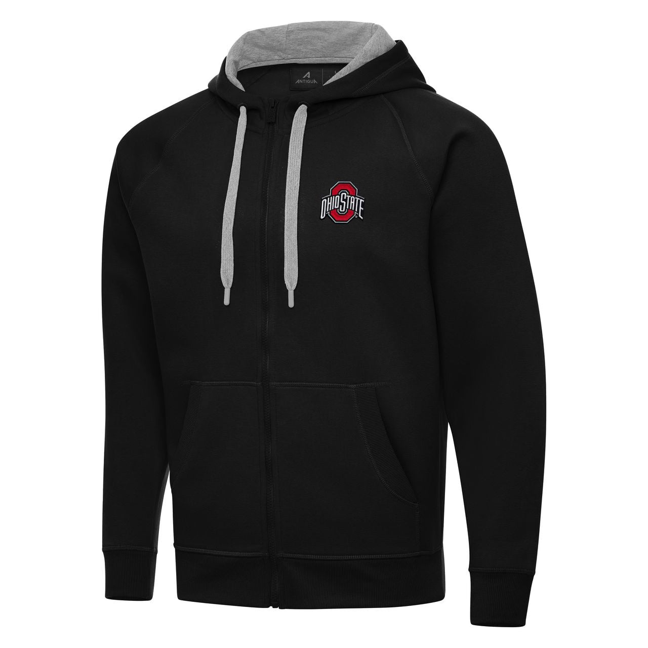Ohio State Buckeyes black Antigua Victory full zip hoodie
