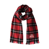 OHIO STATE BUCKEYES PLAID BLANKET SCARF