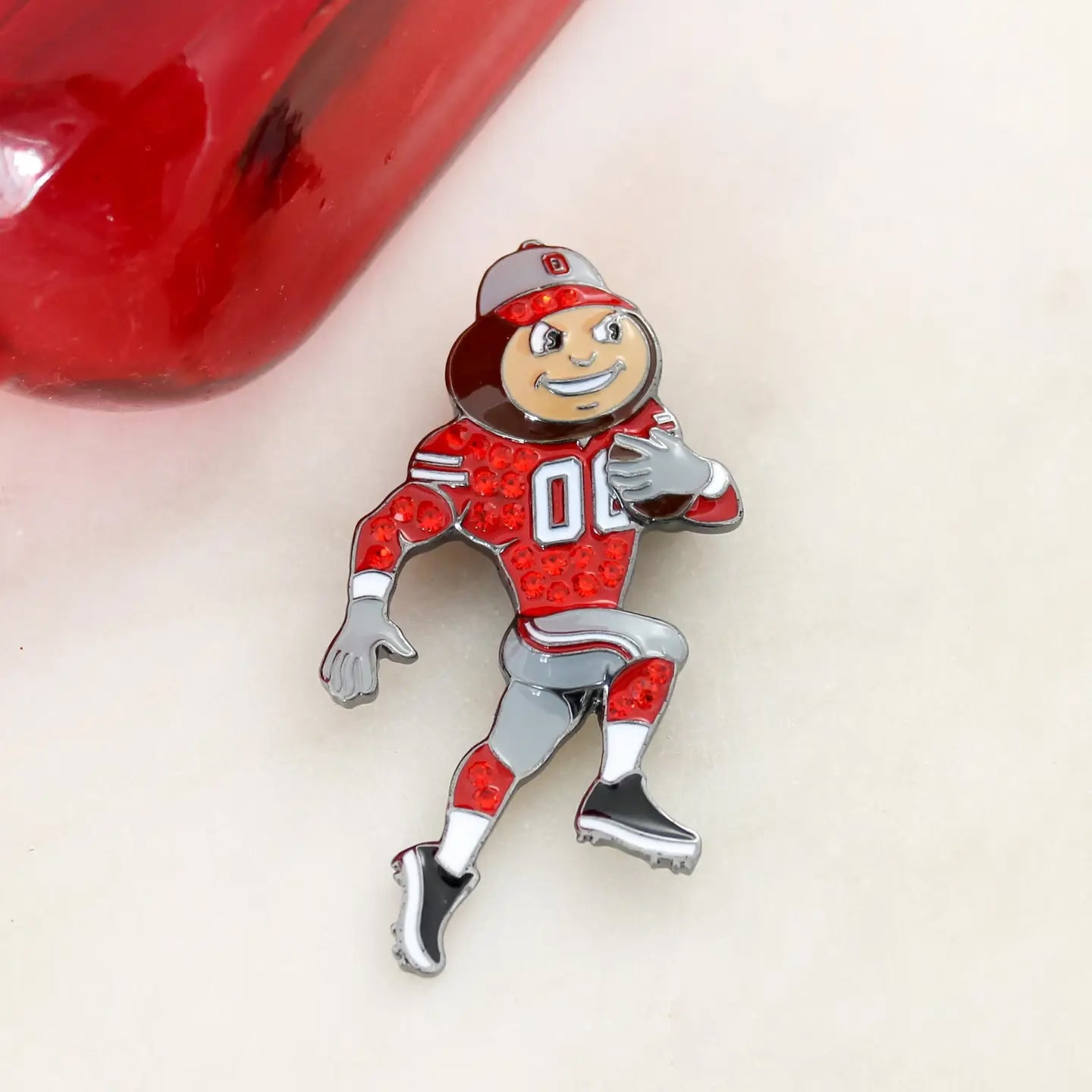 Ohio State Brutus crystal logo pin pendant