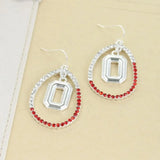 OHIO STATE BUCKEYES CRYSTAL LOOP EARRINGS