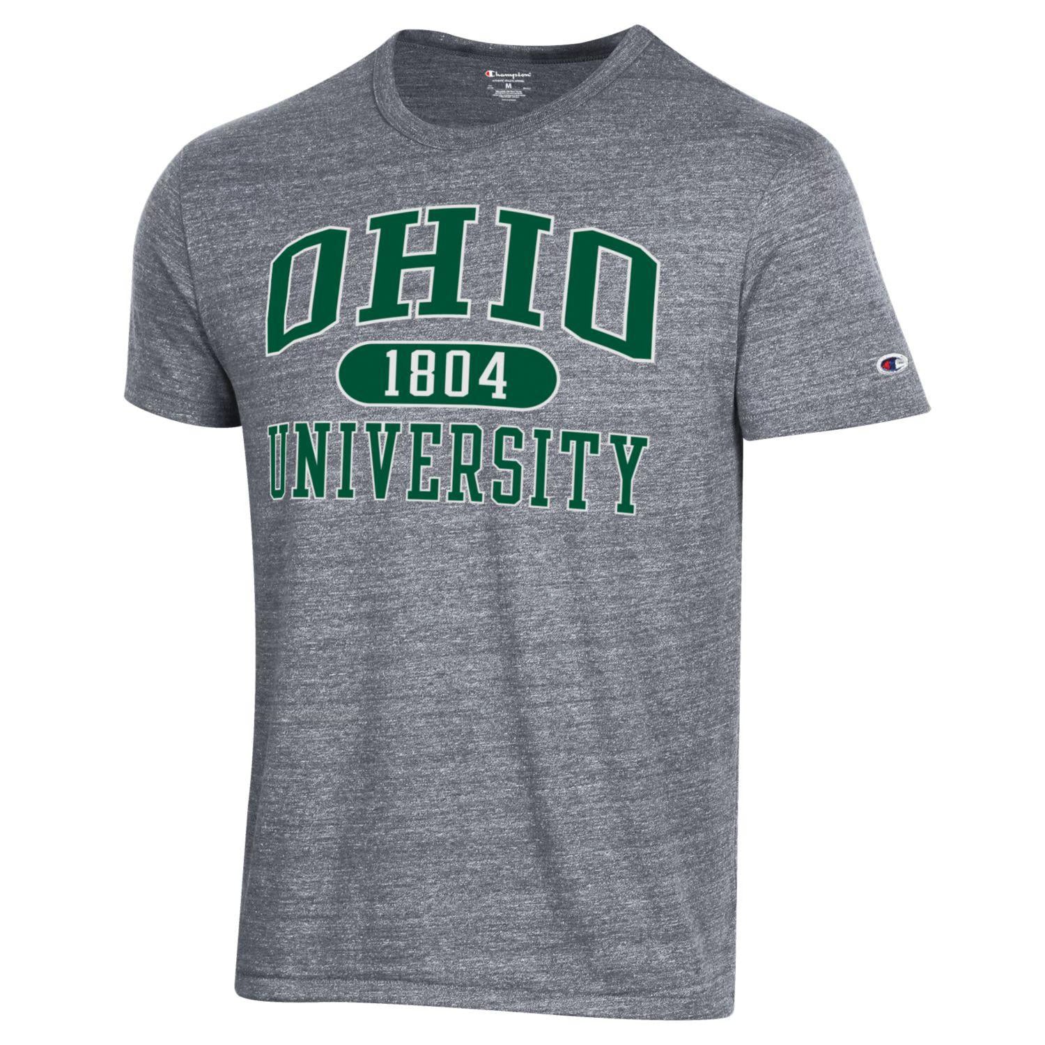 Ohio University Triumph-Blend Tee in the sleek Gunsmoke Heather color