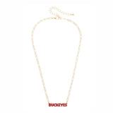 OHIO STATE BUCKEYES PUFFY NAMEPLATE NECKLACE