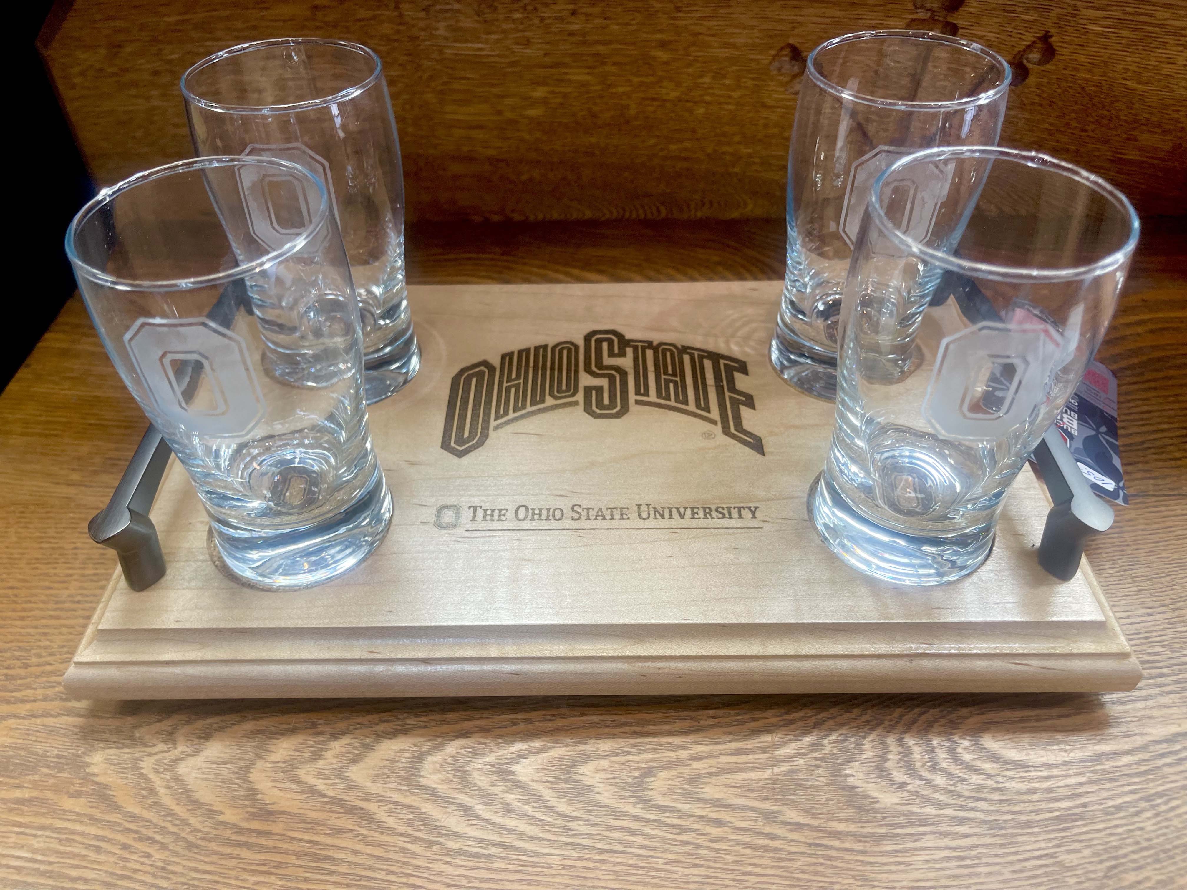 4 glasses Ohio State University Flight Boards