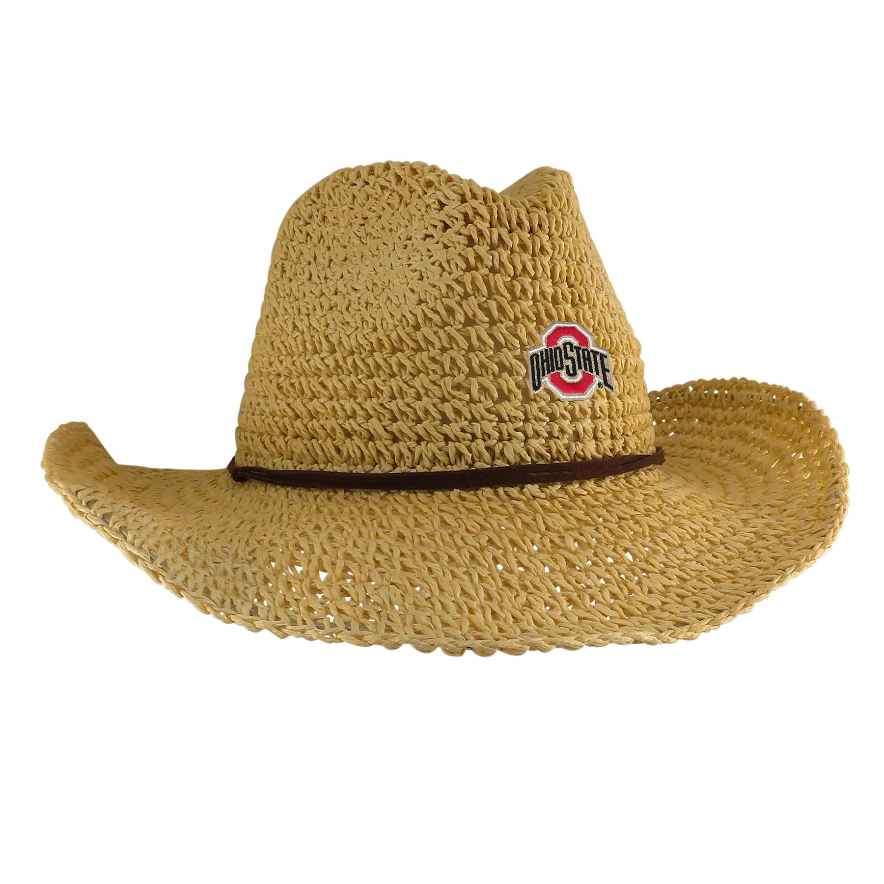 OHIO STATE SAHARA -CRUSHABLE COWBOY HAT WITH BRAIDED LEATHER CORDS