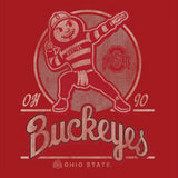 OHIO STATE BUCKEYES RESCUE RED EMBLEM MARK SCRUM TEE