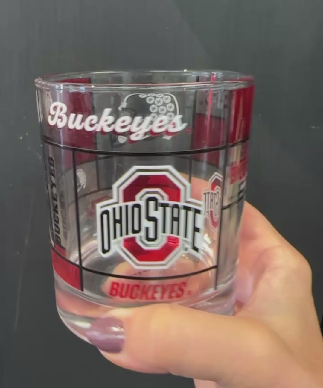 Elegant 12oz Ohio State Buckeyes barware for cocktails and drinks