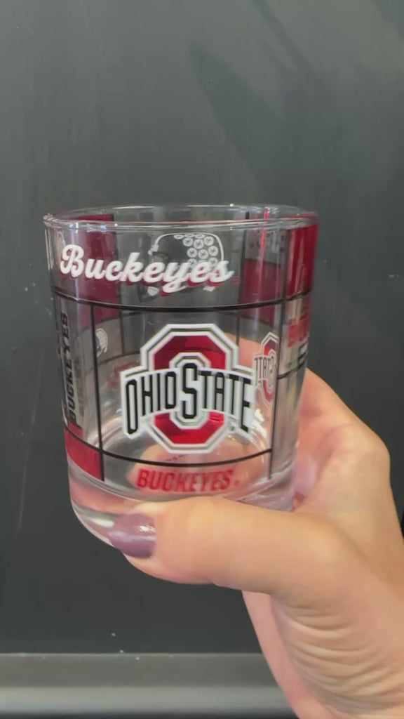 Elegant 12oz Ohio State Buckeyes barware for cocktails and drinks