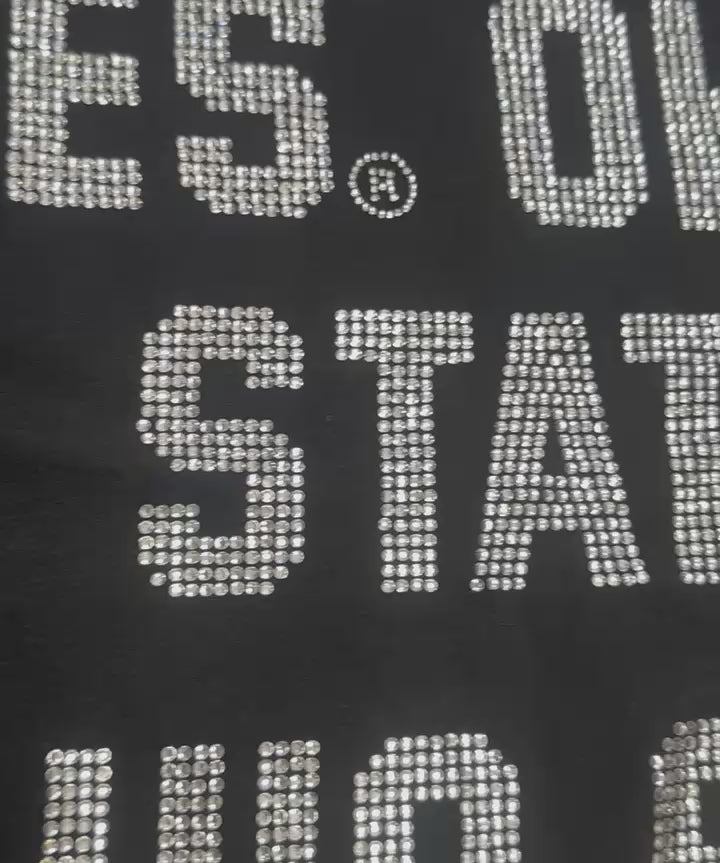 video of heavy stud sweatshirt close up