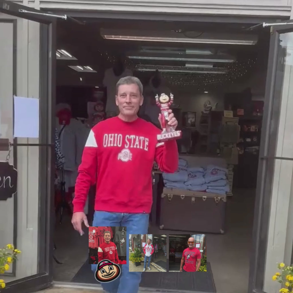 buckeye fan modeling ohio state sweatshirts