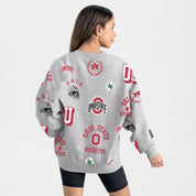 Game day ready sport ash grey Ohio State sweatshirt with ribbed neckline