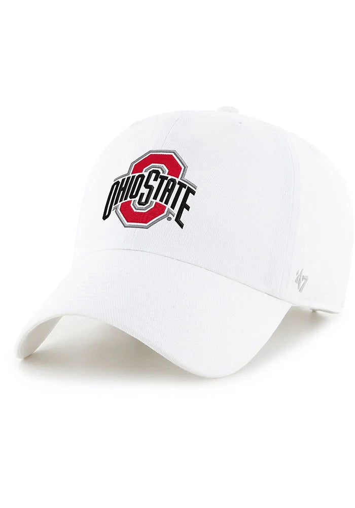 white OHIO STATE BUCKEYES WHITE ADJUSTABLE HAT