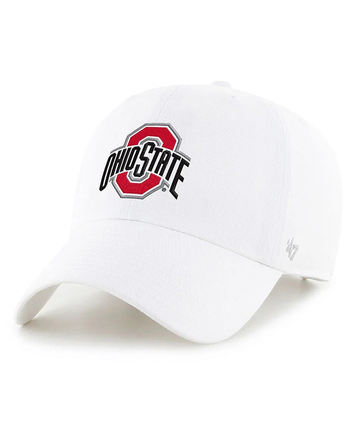 white OHIO STATE BUCKEYES WHITE ADJUSTABLE HAT