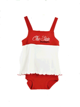 OHIO STATE BUCKEYES GIRL'S SCARLET AND WHITE SLEEVELESS TOP