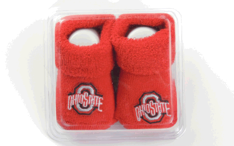 Red Ohio State logo infant socks