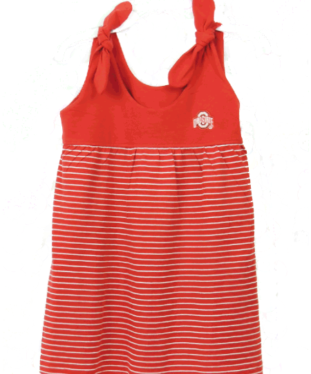 OHIO STATE BOW TIE STRIPPED DRESS