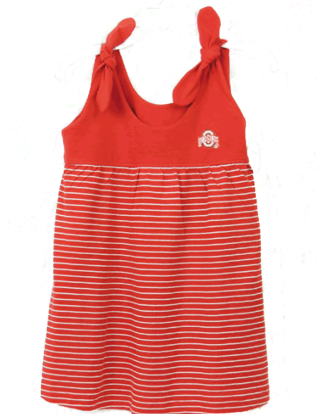 OHIO STATE BOW TIE STRIPPED DRESS