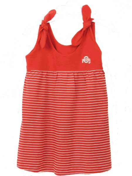 OHIO STATE BOW TIE STRIPPED DRESS