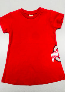 GIRLS T-SHIRT DRESS WITH OHIO STATE UNIVERSITY