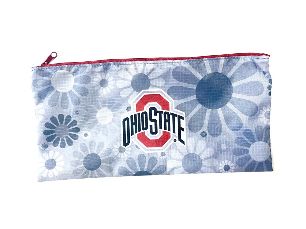 OHIO STATE FLOWER POWER ZIPPERED POUCH