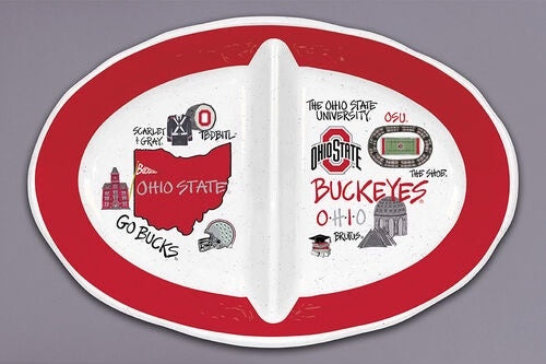 OHIO STATE MELAMINE DIVIDED PLATTER