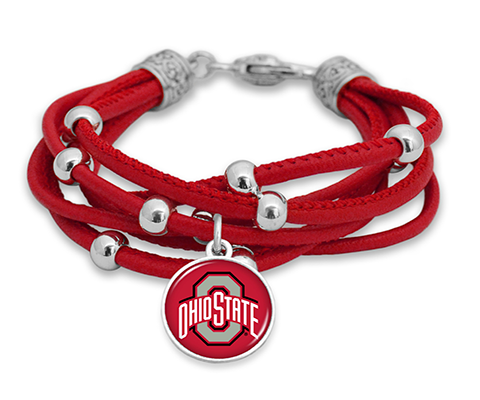 OHIO STATE BUCKEYES BRACELET - LINDY LEATHER