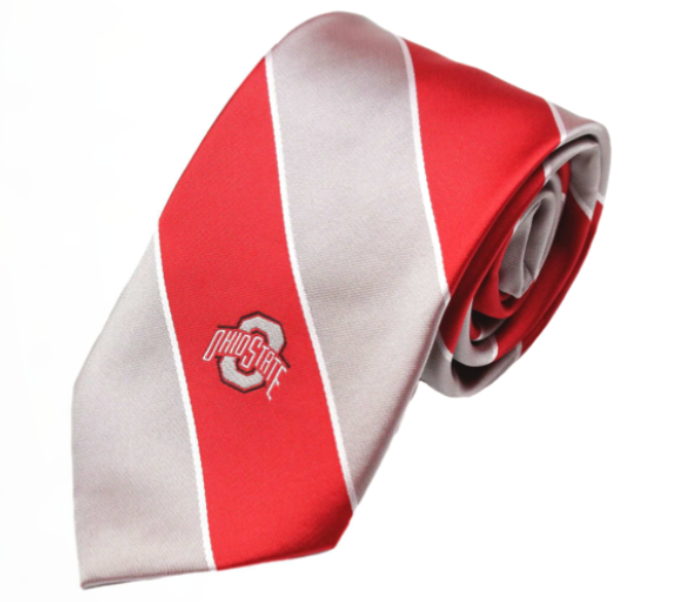 stripe red and grey tie
