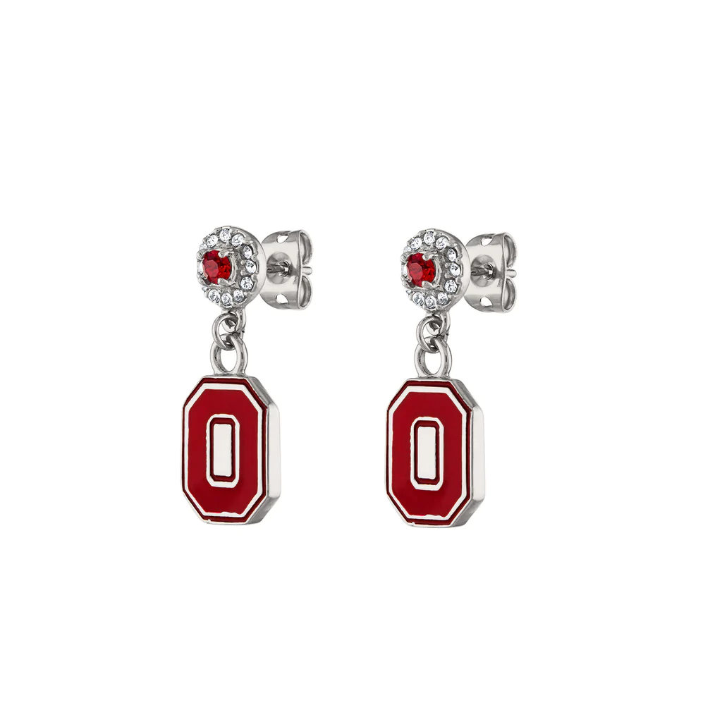 sparkling, classic Ohio State earrings